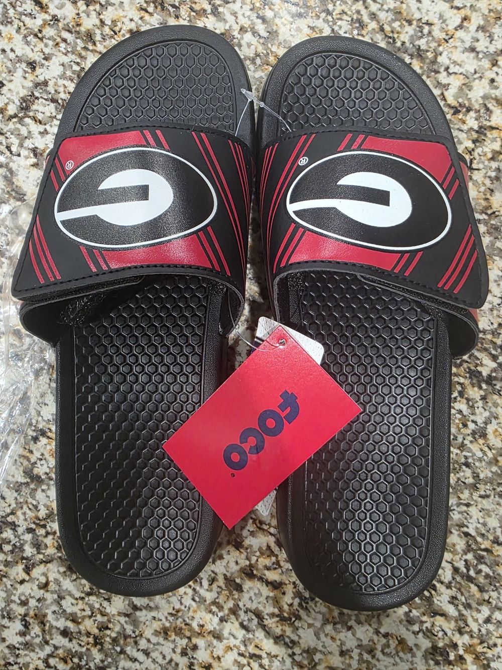 Men's GEORGIA Black & Red Slide Sandals